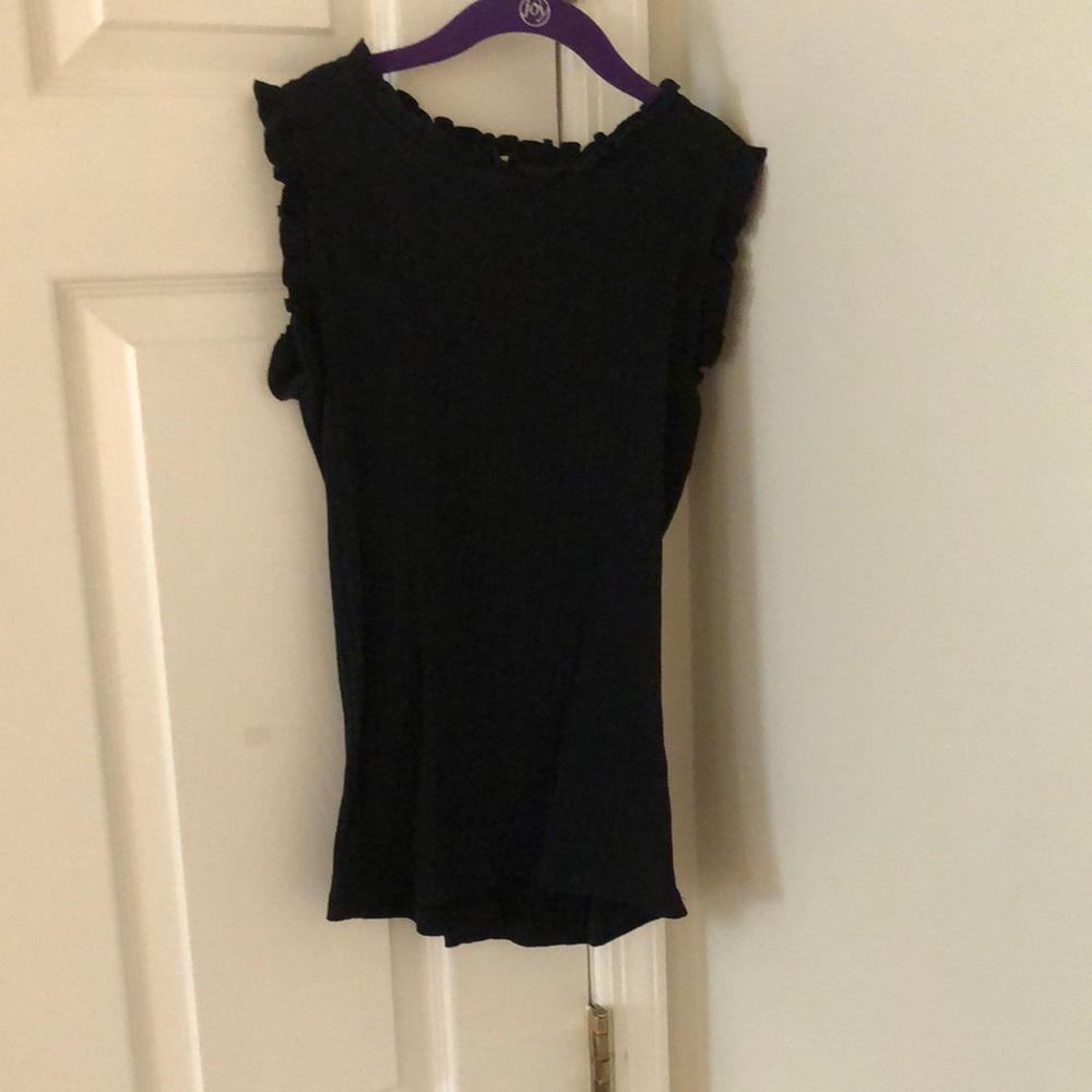 Hayden Girls Black Ribbed Shirt
